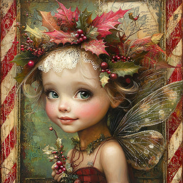 Christmas Fairy, DCO-102136, Sign For Wreath, 10x10in Metal Sign